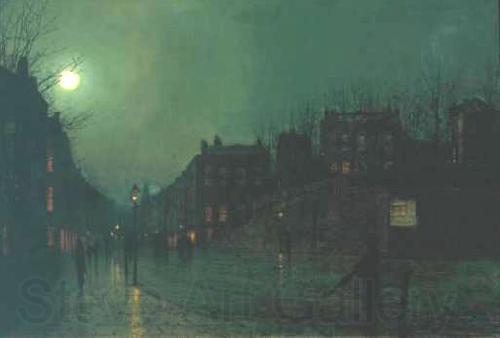 Atkinson Grimshaw View of Heath Street by Night Norge oil painting art